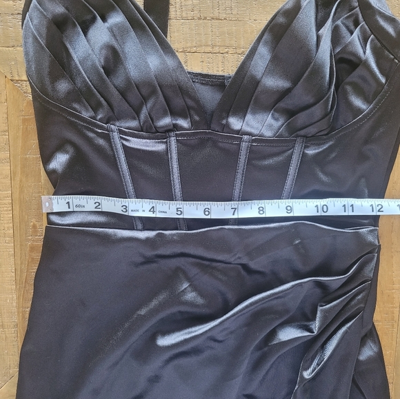 Symphony Black Satin Corset Top Dress, size small - Picture 3 of 6